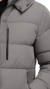 Chaqueta Acolchada Premium para Hombre al por Mayor, Servicio OEM, Estilo Urbano Personalizado, Cuello con Capucha, Cierre Frontal con Logotipo, Ecológica - Product Image 3