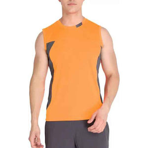 Haute qualité 100% coton tricoté respirant sueur tissu Yoga Vintage broderie trou sur mesure hommes débardeur - Product Image 1