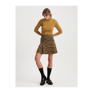 Women's Patterned Viscose Blend Mini <b>Skirt</b> <b>Elastic</b> Waist TR Made Very Colorful Unlined - Product Image 1