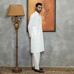 Dernier design traditionnel ethnique afghan musulman, shalwar kameez noir pour homme, ensemble 2 pièces respirant, style col classique, idéal pour les fêtes et l'hiver - Product Image 2