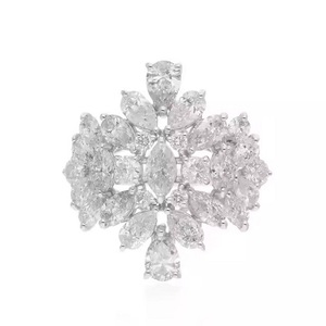 Anillo de cóctel de diamantes Moissanite original hecho a mano de plata 925 con anillo de compromiso fino de corte Marquesa - Product Image 5