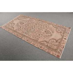 Alfombra Turca Vintage, Alfombra de 4.3x7.9 pies, Alfombra Floral Rosa - Product Image 2