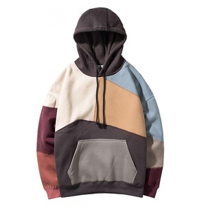 Pull-over d'hiver en tricot de coton mélangé pour hommes, sweat-shirt à capuche décontracté de style Hip Hop avec imprimé DTF à la mode, teint uni - Product Image 1