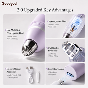 Depiladora Eléctrica de Cejas para <span class=keywords><strong>Mujer</strong></span>, Recargable Tipo-C, Removedor de Vello Facial sin Dolor, Afeitadora para Vello de Labios y Cejas - Product Image 5