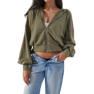 Trendy <b>Women's</b> Crop <b>Zipper</b> <b>Hoodies</b> Breathable <b>Women's</b> Sweatshirt Cropped <b>Hoodies</b> Streetwear Winter Wear <b>Women</b> Pullover <b>Hoodies</b> - Product Image 1