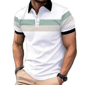 Camisa de solapa de manga corta a juego de color personalizada para hombre, adecuada para deportes al aire libre como golf y tenis, camiseta Polo de moda - Product Image 1