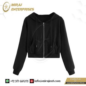 Women Casual Solid Long Sleeve Zipper Pocket Thermal Hooded Sweatshirt <b>Tops</b> Cotton,korean Hoodie Women <b>Cropped</b> Hoodies - Product Image 2