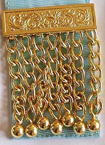 Mandil de Lujo para Maestro Masón, Reglamento de la Logia Azul de Canadá, con Imán, Tela Moiré Azul Cielo, Hecho con Calidad Premium - Product Image 3