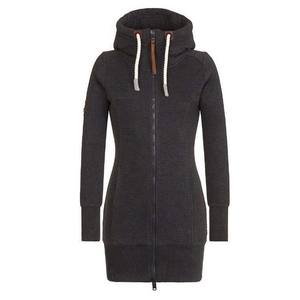 Ladies Plain Zip Up Plus Size Loose Fit Hooded Top Manches longues Poches avant Soft Comfortable Hoodie - Product Image 5