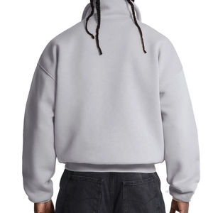 2025 nouveau hiver personnalisé hommes quart Zip sweats 100% coton polaire graphique pull col montant surdimensionné capuche bricolage motif - Product Image 5