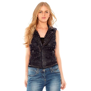 Chaleco de Piel de Oveja para Mujer, Nuevo, al Precio Más Bajo, Totalmente Personalizado, Forro de Algodón, Prenda de Moda, Chaleco de Piel de Oveja Genuina - Product Image 1