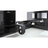 Comptoir moderne noir jais EU avec finition mate, résistant aux taches, en surface solide, épaisseur 15-30 mm, grande dalle pour usage hospitalier et hôtelier