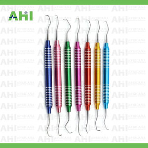 Juego de Curetas Dentales Gracey con Mango Hueco, 7 Piezas Multicolores, Escalador Quirúrgico Manual de Alta Calidad para Obturaciones Dentales de Composite - Product Image 2