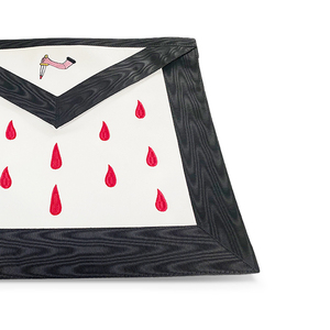 Delantal masónico bordado de 9 grados de rito escocés ASSR de la mejor calidad, punto de cruz y costura a la venta - Product Image 5