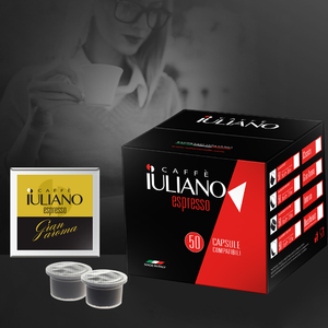 Café Iuliano Espresso Gran Aroma Napoli 50 Capsules Compatibles Grains de Café Torréfiés - Product Image 2