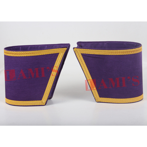 Manchons maçonniques sur mesure brodés à la main avec des paillettes dorées, aimantés, vente en gros de régalia, gauntlets pour uniformes de cérémonie - Product Image 3