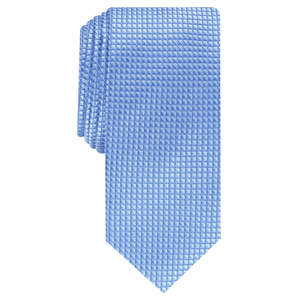 Alfani Men's Slim Neat Blue <b>Tie</b> Regular Size Luxury Floral Print Jacquard Design Custom Logo Formal Ascot Style - Product Image 1