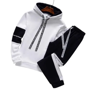 Conjunto Deportivo de Invierno al por Mayor, con Bloques de Color, Sudadera con Cremallera Completa, Pantalones Deportivos, Logotipo Personalizado, Algodón Grueso, Traje Deportivo para Hombre - Product Image 2