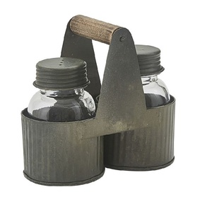Caddy de sal y pimienta galvanizado vintage, cubiertos hechos a mano de buena calidad, Caddy clásico y elegante al por mayor, Caddy de sal de metal elegante - Product Image 6