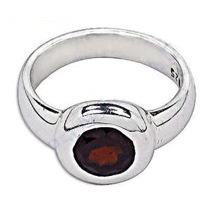 Bague pour femme en argent sterling 925 avec placage or rose et rhodium, bijoux tendance avec incrustation de pierres précieuses, pierre de grenat - Product Image 3