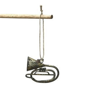 Trompeta de fábrica directa de primera calidad, pequeña miniatura, forma personalizada, decoración navideña antigua de alta calidad - Product Image 1