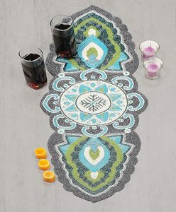 Christmas Decorative and Leaves Design <b>Beaded</b> Runner <b>Placemat</b> Dining Table Fancy Mat Handmade Decorative Runners for Wedding - Product Image 6