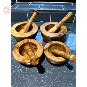 Fabricante de juego de mortero y Maja de madera natural para pimientos, hierba de ajo para trituradora de medicamentos, herramienta de cocina a buen precio - Product Image 1