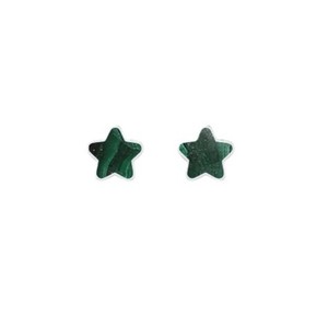 Pendientes Colgantes de Plata de Ley 925 de Alta Calidad con Perla de Agua de Mar y Malaquita en Forma de Estrella, Engaste de Bisel, Plateados, Modernos - Product Image 1