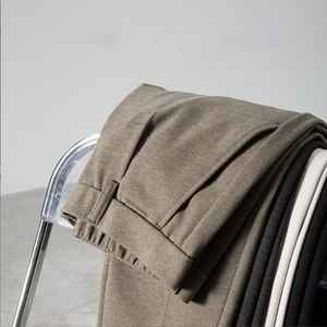 Pantalon habillé pour homme, coupe slim décontractée, respirant, écologique, 100% coton, léger, design chiné, devant plat, taille mi-haute, coupe droite - Product Image 5