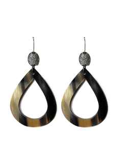 Boucles d'oreilles en corne de vache faites à la main pour femmes, style vintage à la mode, motifs naturels, design classique, forme de goutte, personnalisable - Product Image 3