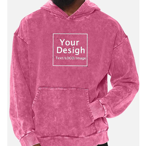 Heavyweight Vintage Oversized Full Acid Wash Zip Fleece Hoodie Sun Fade Acid Wash Hoodies Unisex - Product Image 2
