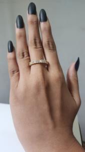 Anillo de Eternidad con Diamante Cultivado en Laboratorio con Corte Esmeralda, Chapado en Oro de 14k, Diseño Clásico, Banda Apilable de Lujo de Alta Gama para Chicas y Mujeres - Product Image 4