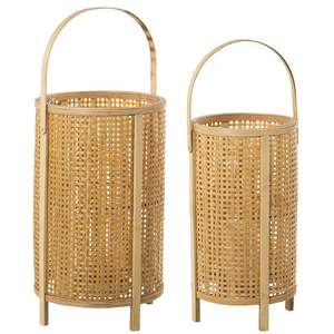 Solid Wood <b>Lantern</b> Glass Windproof Eco Friendly Material <b>Rattan</b> & Jute Lighting Accessories Wholesale Price Home & Hotel - Product Image 4