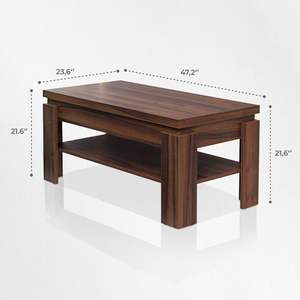Mesa de centro de madera construida con madera maciza que ofrece durabilidad a largo plazo y una presencia elegante en la sala de estar. - Product Image 5