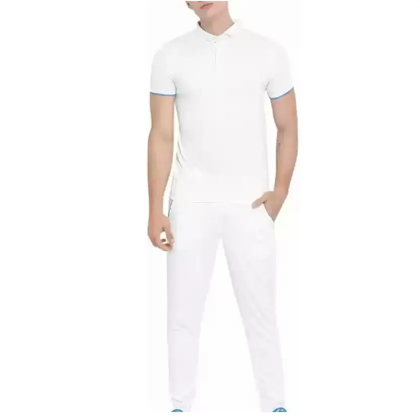 2024 özel spor T Shirt ve pantolon beyaz kriket forması Test kiti yeni tasarım yüksek kalite kriket forması