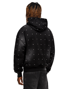 Sweat à capuche d'hiver noir personnalisé OEM pour homme, coupe classique, imperméable, avec design en strass, sweats à capuche et sweat-shirts pour homme - Product Image 4
