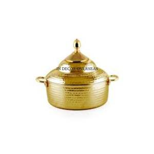 หม้อปรุงอาหารทรงกลมทำจากโลหะเกรดสูงมาพร้อมกับที่จับดอกไม้และฝาด้านบนสีขาว - Product Image 4