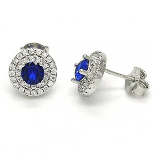 Boucles d'oreilles en <span class=keywords><strong>saphir</strong></span> <span class=keywords><strong>bleu</strong></span> plaqué or 14K/18K et <span class=keywords><strong>saphir</strong></span> blanc pour femmes Boucles d'oreilles pendantes à la mode - Product Image 3