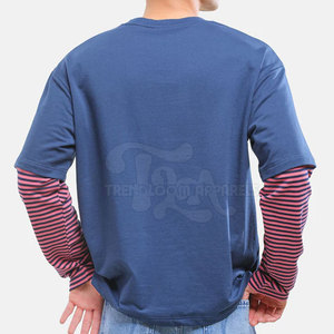 เสื้อคอกลมผ้าฝ้าย100% น้ำหนักเบาเป็นมิตรกับสิ่งแวดล้อมเสื้อแนวสตรีทสำหรับผู้ชายดีไซน์โลโก้ของคุณเอง - Product Image 3