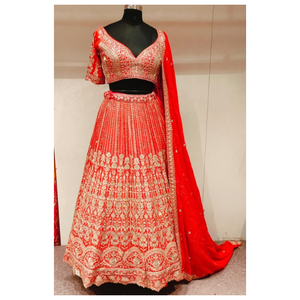 Lujoso vestido bordado pesado para mujer, atuendo tradicional ideal para grandes celebraciones y noches de recepción - Product Image 1
