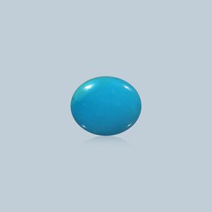 Pierre précieuse turquoise en vrac, 5,16 carats, ovale bleue, facettée, polie, traitée thermiquement pour la beauté, pour accessoires de bijouterie, 6 mm x 3 mm - Product Image 1