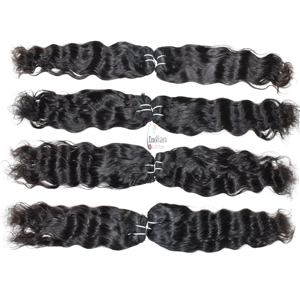 Extensions de cheveux humains 100% non traités, ondulés, produit de qualité, extensions indiennes Remy, couleur noire, soyeuses, lâches, boucles profondes pour femmes - Product Image 1
