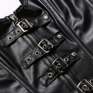 Top Corset de Cuero Sintético con Cordones, Estilo Punk, Ropa Urbana para Mujer, MOQ Bajo, Diseño al por Mayor - Product Image 5