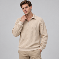 Pull à col roulé en laine torsadée pour homme FNJIA, demi-zip, manches longues, pour le bureau, fabrication sur mesure, marque privée