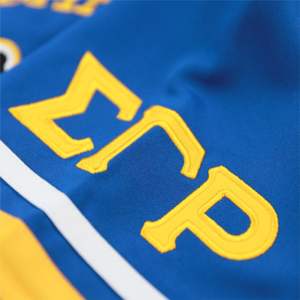 เสื้อฟุตบอล SGR สีน้ำเงิน โพลีเอสเตอร์ 100% ปักโลโก้ทีม Sigma Gamma Rho แขนสั้น ปรับแต่งได้ อุปกรณ์สำหรับชมรม - Product Image 5