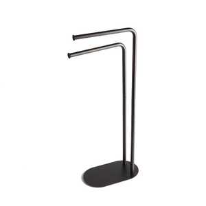 Matt <b>Black</b> Design Floor <b>Lamp</b> with 2 Towel Holder Arms Bathroom Sets - Product Image 1