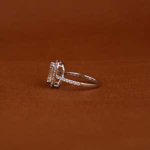 Ensemble de fiançailles en moissanite et diamant de haute qualité, couleur D, VVS, argent S925, bagues de couple avec sertissage à griffes pour mariage féminin - Product Image 3