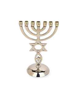Israel 7 rama candelabros Jerusalén templo Menorah 7 rama Metal alto latón personalizado candelabro, Menorah 7/10 pulgadas - Product Image 4