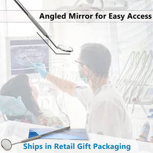 Miroir dentaire manuel de haute qualité avec option lumière LED, réflecteur buccal en acier inoxydable, certifié CE, léger pour une inspection buccale précise - Product Image 2