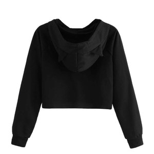 Sudadera con capucha recortada informal Zenic para mujer, gran oferta, jersey con capucha para mujer y niña, sudaderas con capucha de punto - Product Image 2